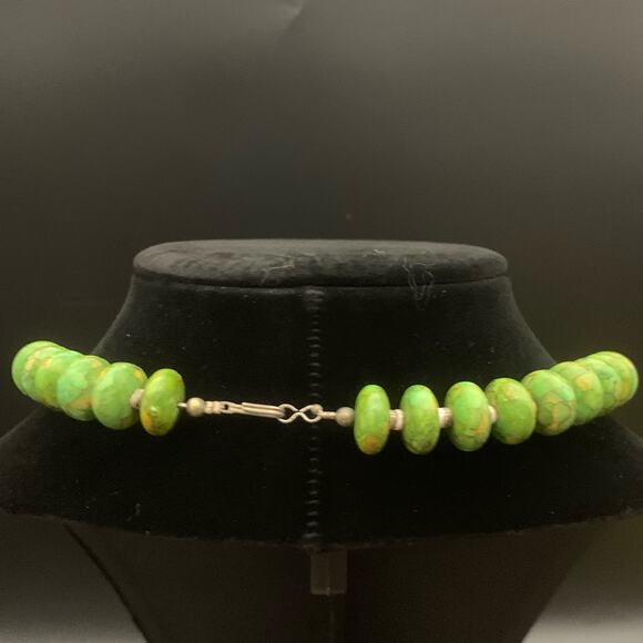 Vintage Green Copper Turquoise Necklace - Picture 13 of 16